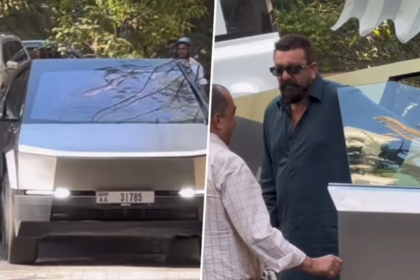 Watch Sanjay Dutt Drive Tesla Cybertruck on Mumbai Roads: 1 Iconic Star, 1 Futuristic Vehicle, 100% Viral Moment