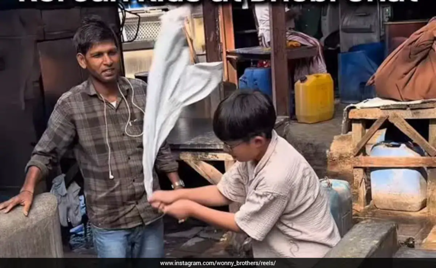 Korean Kid Stuns Mumbai: 1 Viral Moment at Iconic Dhobi Ghat Washing Clothes Like a Pro